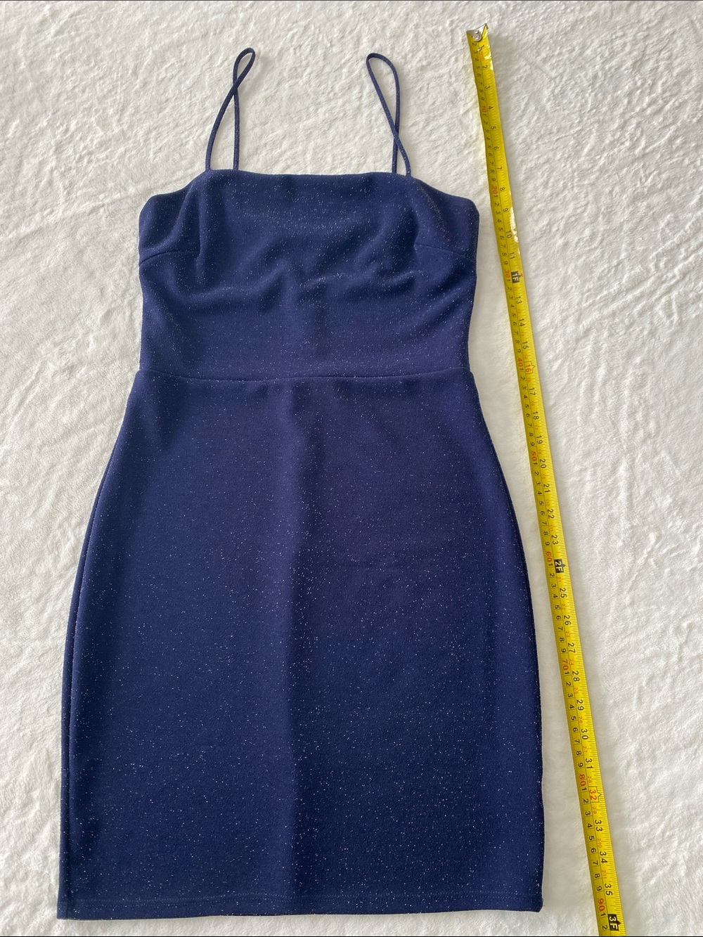 Sparkle Navy Spaghetti-Strap Mini Dress